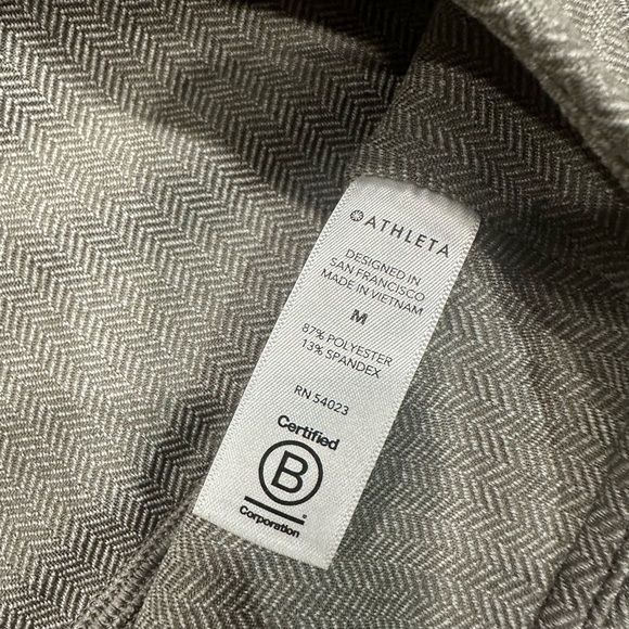 Athleta Delancey Herringbone Tight Leggings Women’s Size Medium Zip Pockets Gray - Picture 4 of 6